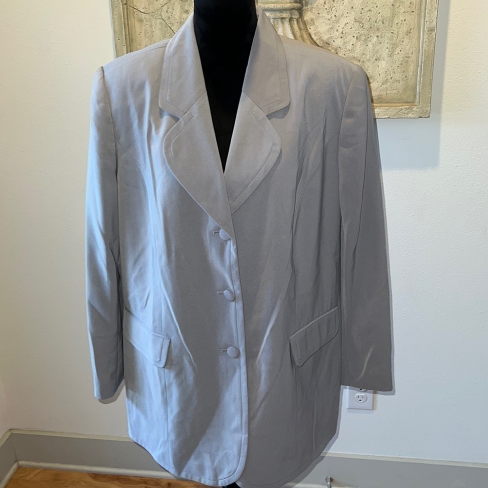 Ben Marc International vintage gray one button blazer jacket Sz 16‎